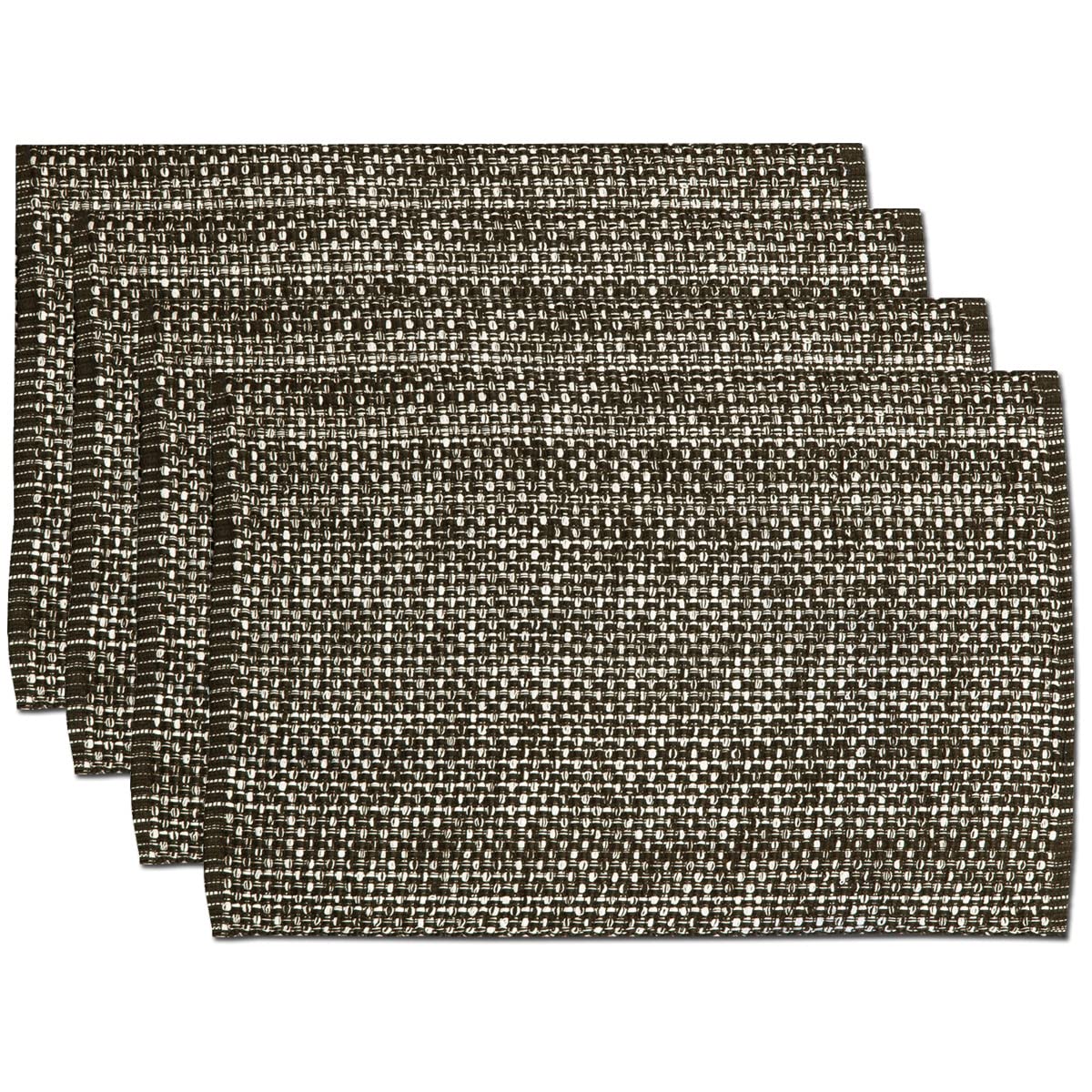 Sweet Home Collection 100% Cotton Placemats for Dining Room Rectangle Two Tone Woven Fabric 13" x 19" Soft Durable Table Mat Set, Set of 4, Rust