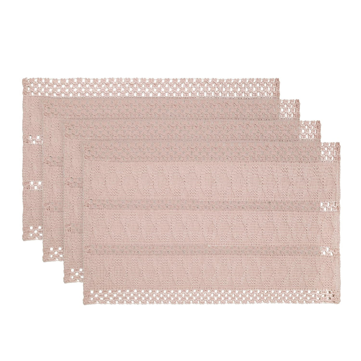Artoid Mode Black Woven Rustic Hollow Placemats Set of 4-12x18 Inch