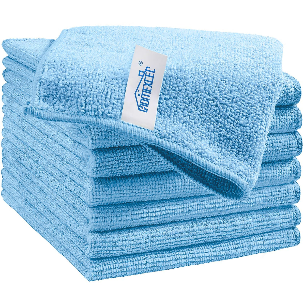 HOMEXCEL Microfiber Cleaning Cloth, Kitchen Towels 12 Pack, Lint Free, Scratch-Free, Highly Absorbent, Reusable Dish Towels for Kitchen and Household