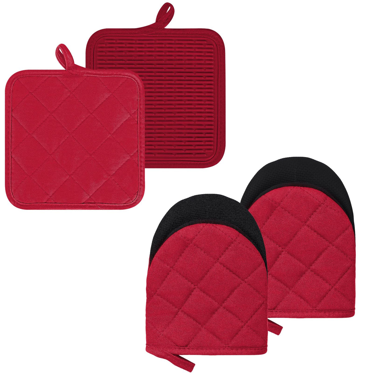 Goldmeet Mini Oven Mitts 2-Pack, 7"x5.5", 500°F Silicone Grip, Gray