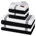 Homaxy Dual Design Kitchen Towels and Dishcloths Set, 8 Pack, Dark Grey
