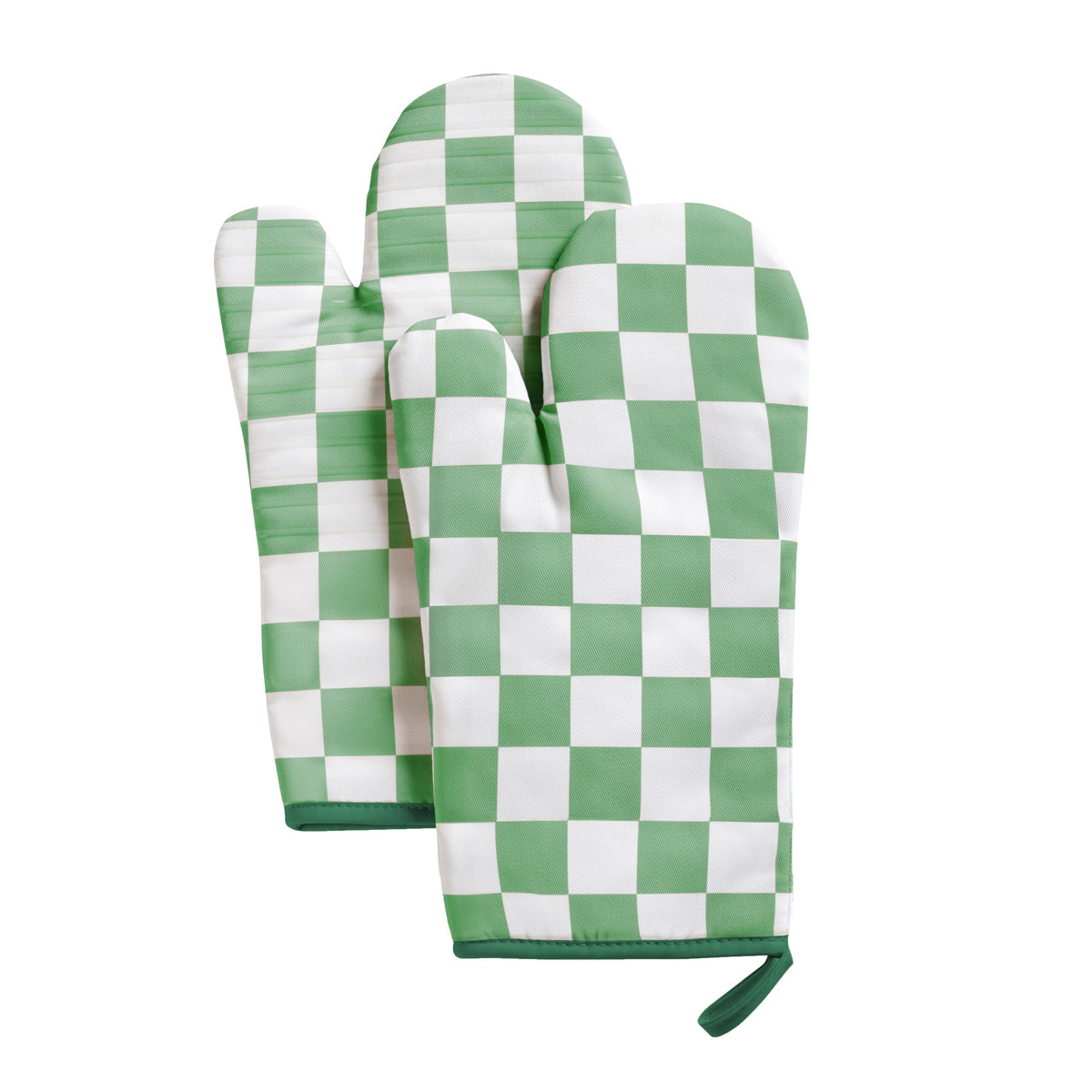 Ohocut Navy Blue Checkered Oven Mitts Heat Resistant, Vintage Retro Checkerboard Cute Oven Mitts, Non-Slip Silicone Kitchen Oven Gloves, 2-Pack Set, 7''x13''