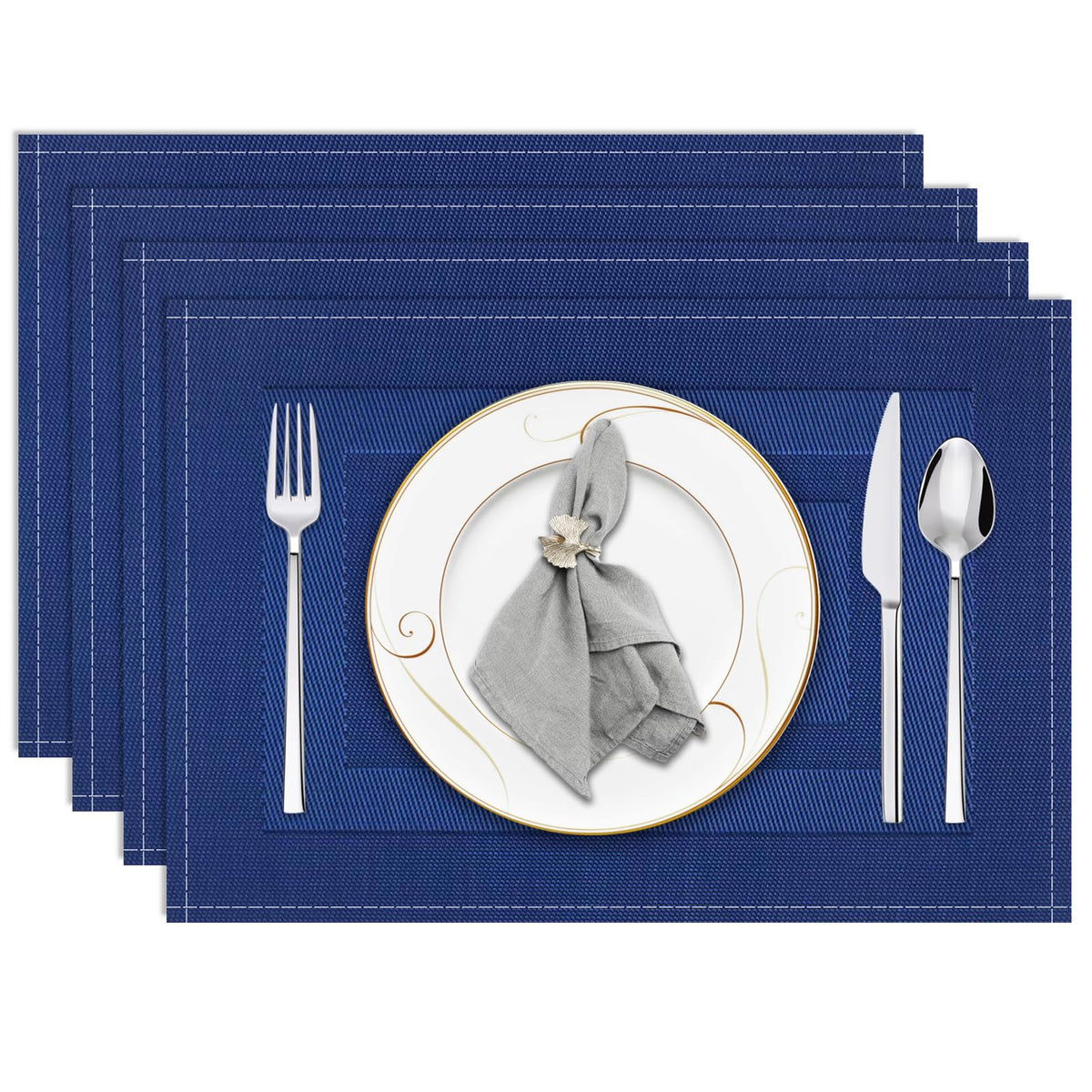 Niviy Placemats, Placemats Set of 4 Washable Place Mats, Green 12" x 18"