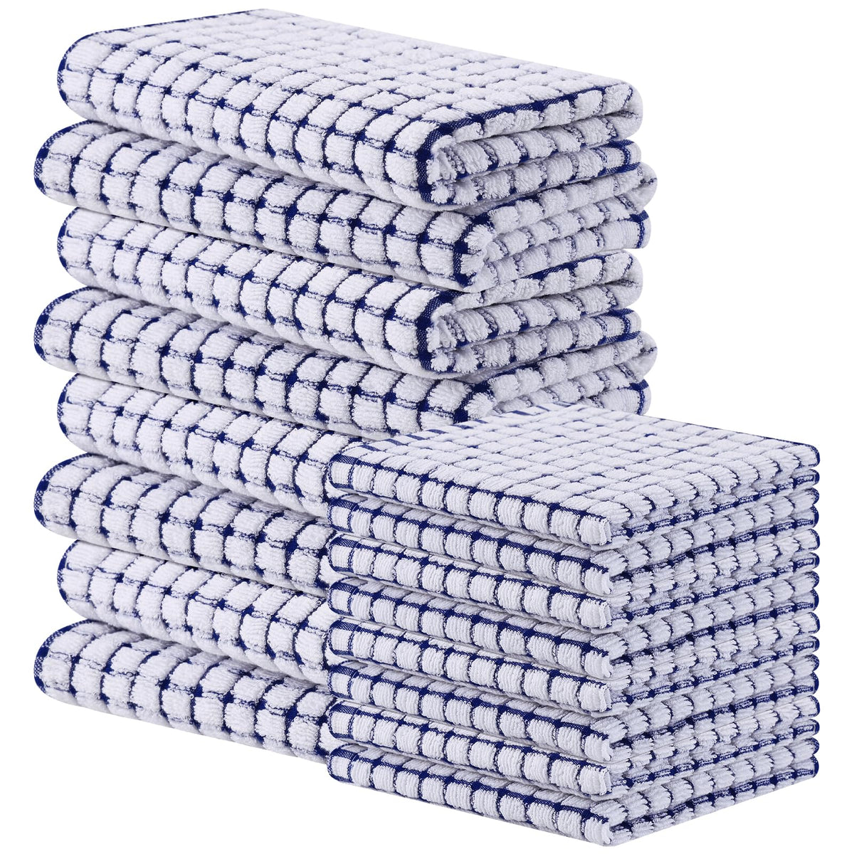 Homaxy Cotton Terry Kitchen Towels and Dishcloths Set of 8, Mixed Color