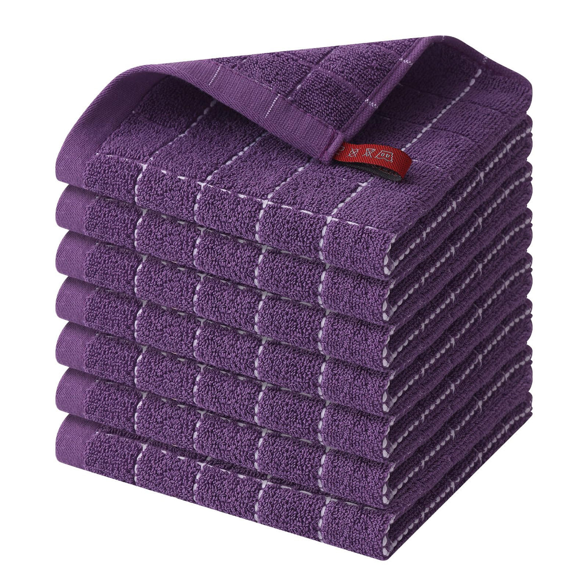 Homaxy 100% Cotton Terry Kitchen Towels, 2 Pack, Black