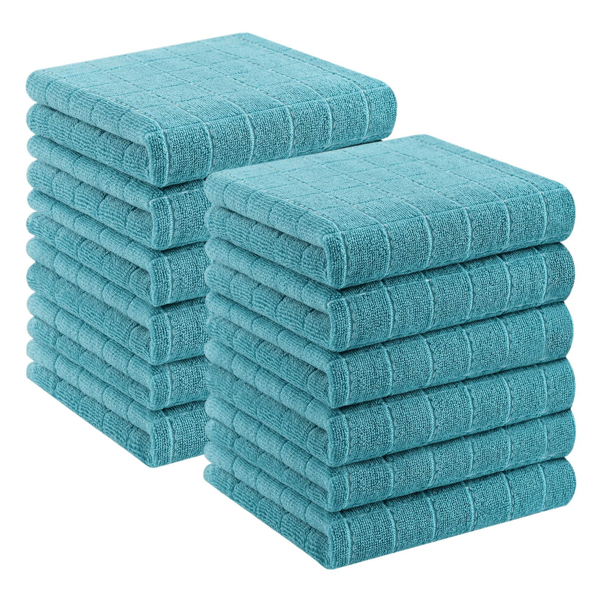 Homaxy 100% Cotton Terry Kitchen Towels, 4 Pack, Black