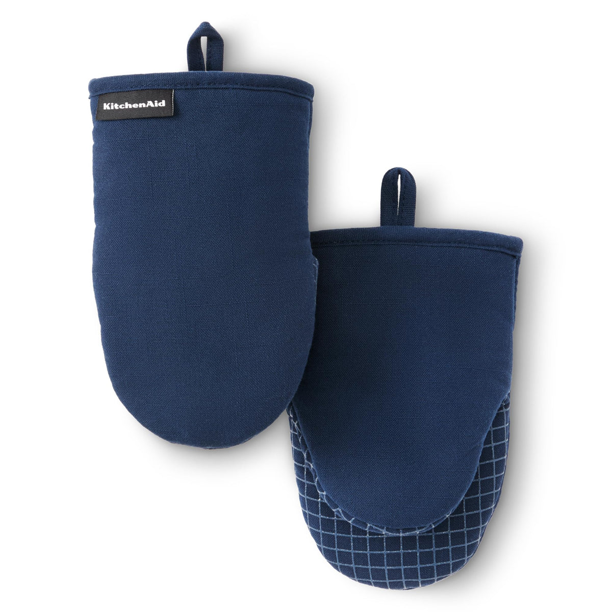 KITCHENAID Gourmet Series Gridlines Mini Oven Mitts 2-Pack Set, Heat Resistant up to 600°F, Soft Silicone Grip, Magnetic Cuff, Passion Red, 5.5"x9"