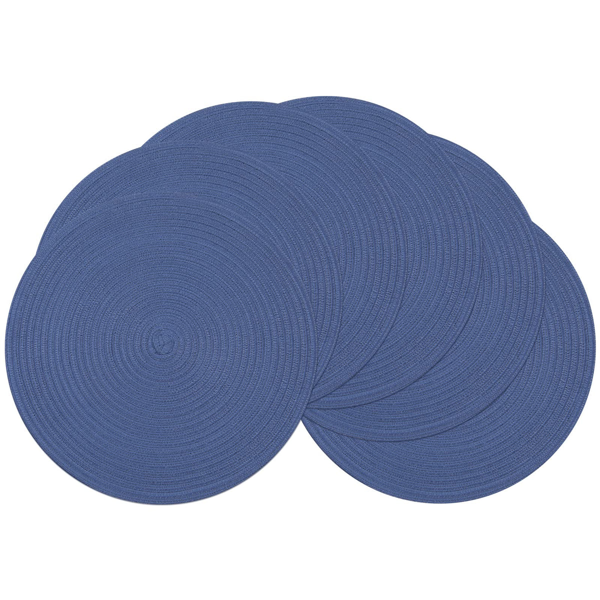 SHACOS Round Braided Placemats Set of 4 Washable Place Mats for Dining Tables 15 inch Non Slip Kitchen Table Mats (Beige, 4)