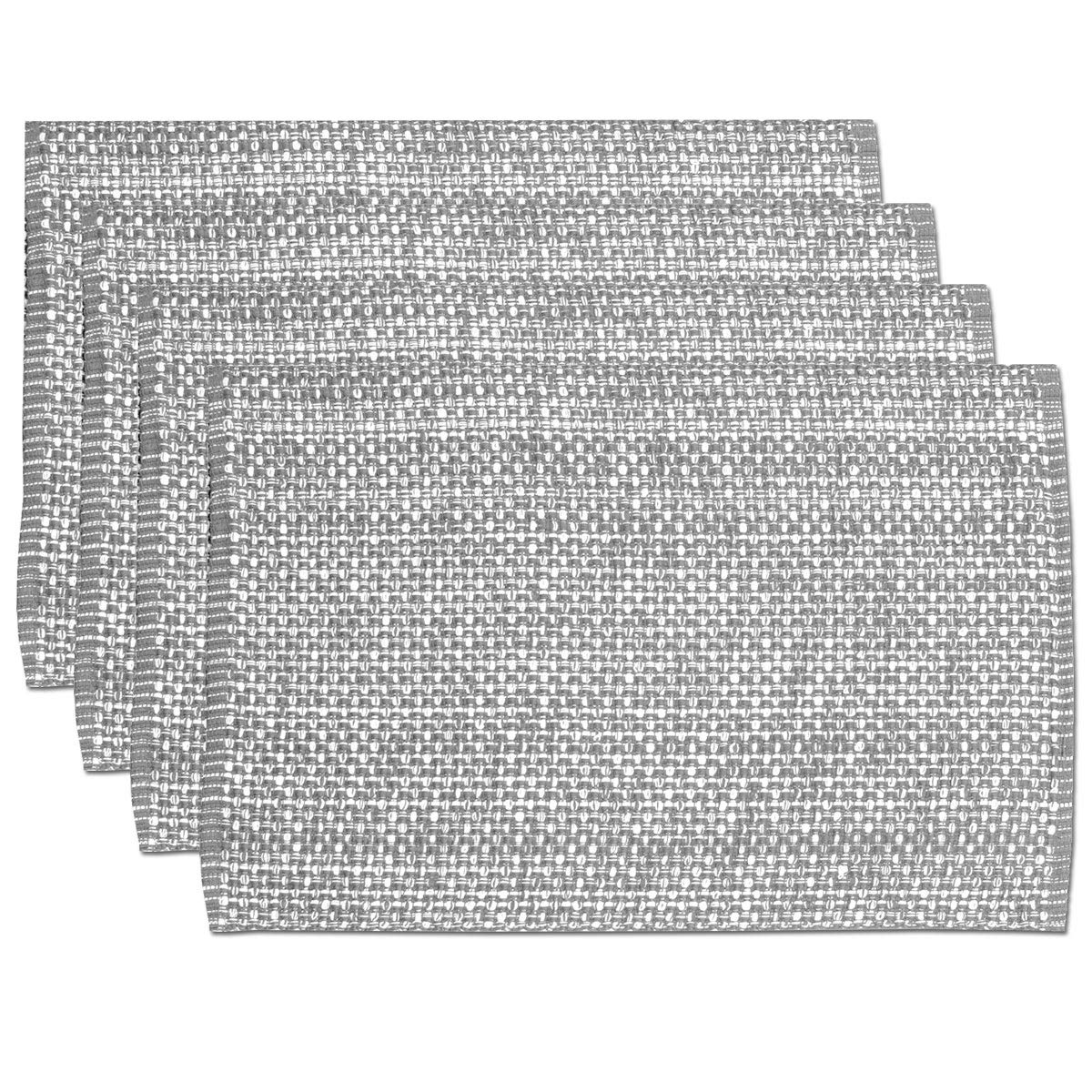 Sweet Home Collection 100% Cotton Placemats for Dining Room Rectangle Two Tone Woven Fabric 13" x 19" Soft Durable Table Mat Set, Set of 4, Rust