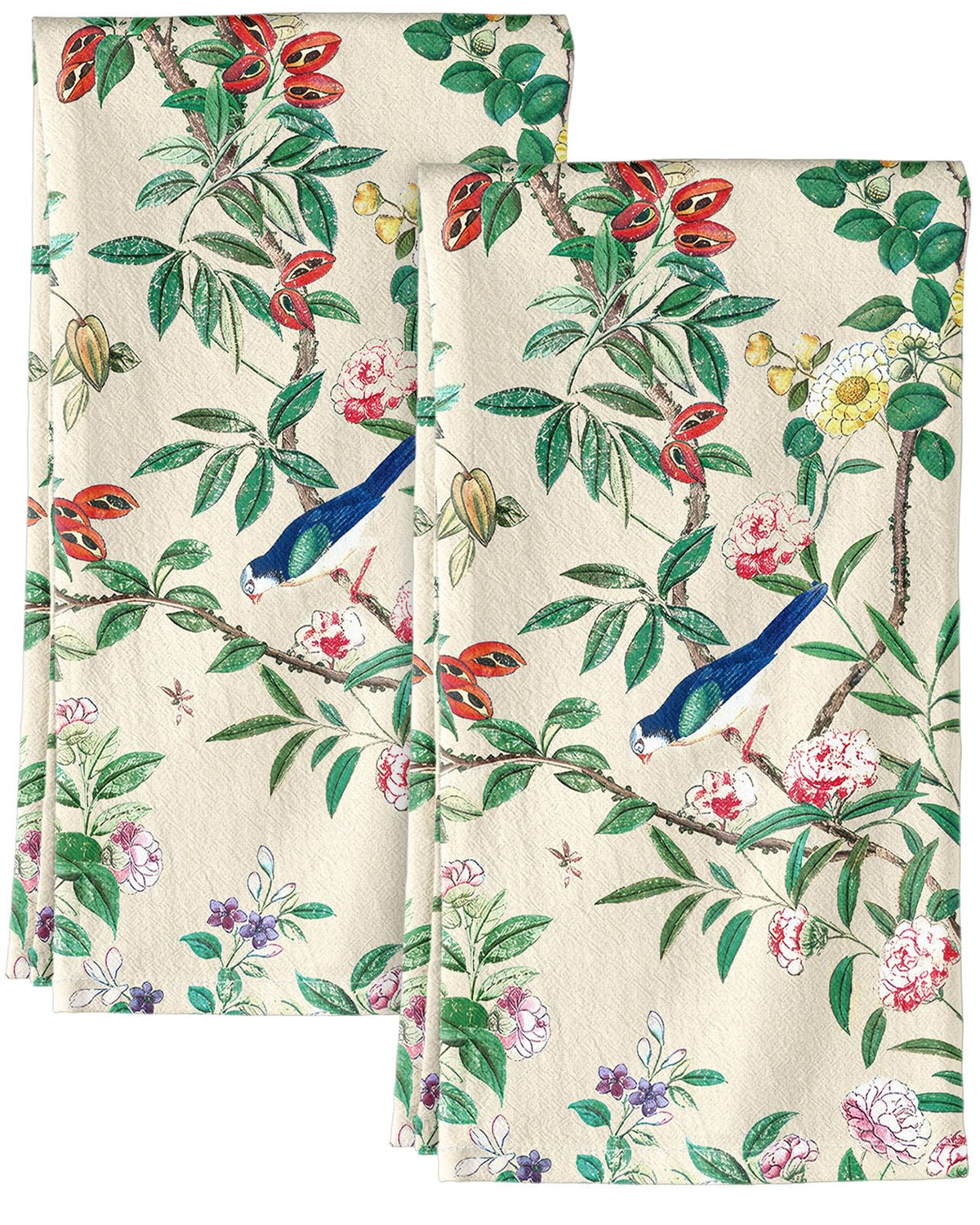 Miss Adola 150GSM Flour Sack Kitchen Towels Set of 2, Vintage Flower