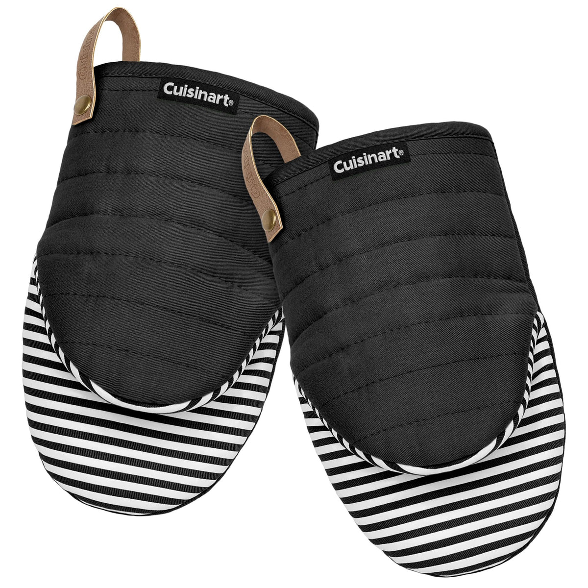 Cuisinart Mini Oven Mitts, 2-Pack 5.5"x8", Printed Silicone, 450F