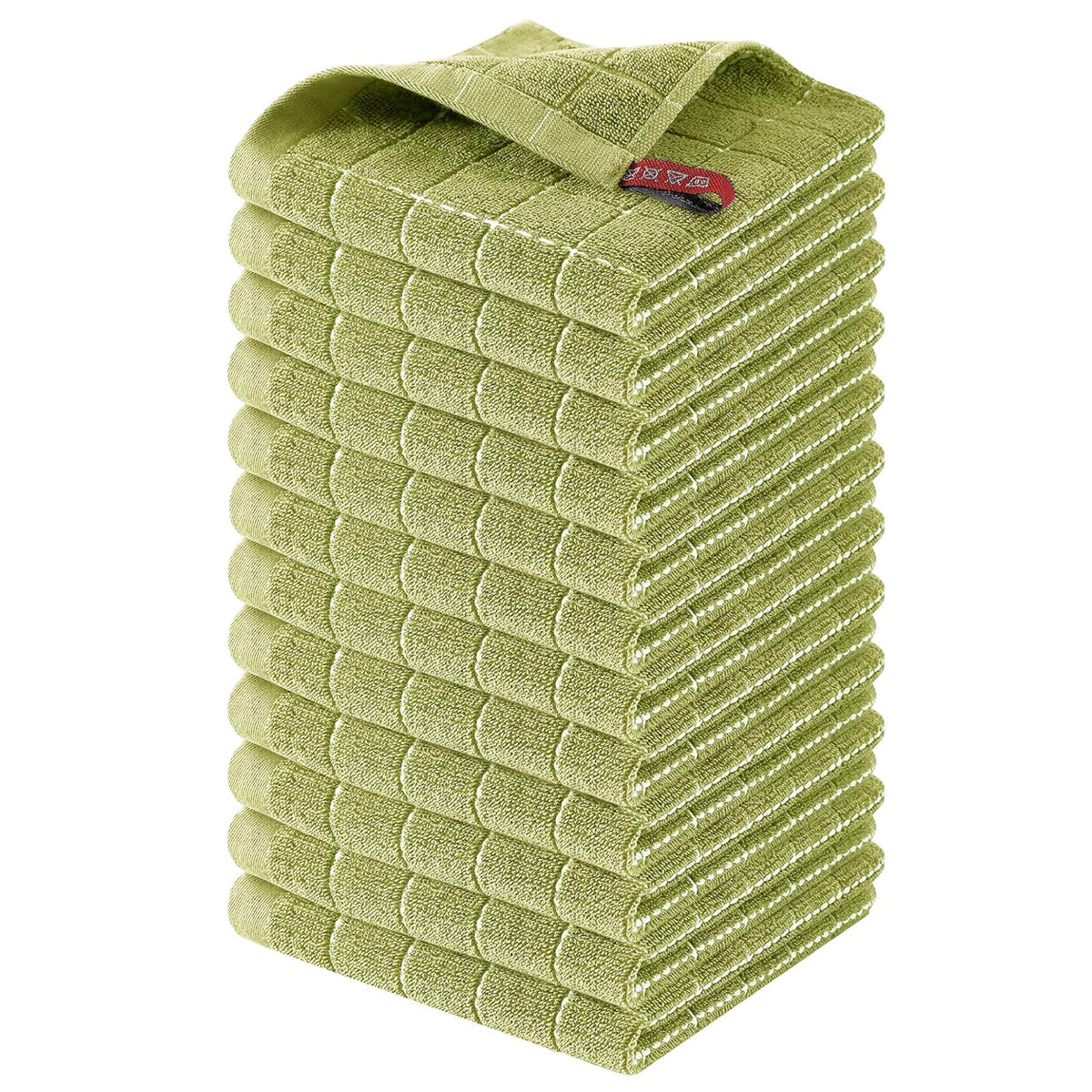 Homaxy 100% Cotton Terry Kitchen Towels, 4 Pack, Black
