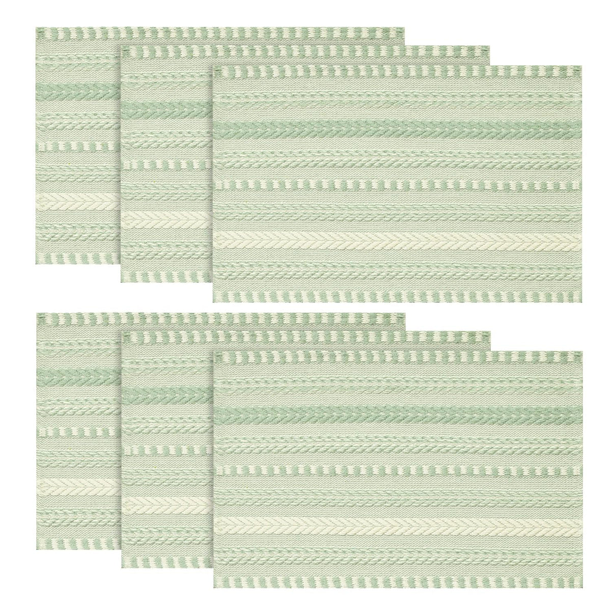 Artoid Mode Caramel Woven Braided Stripe Placemats Set of 4-12x18 Inch