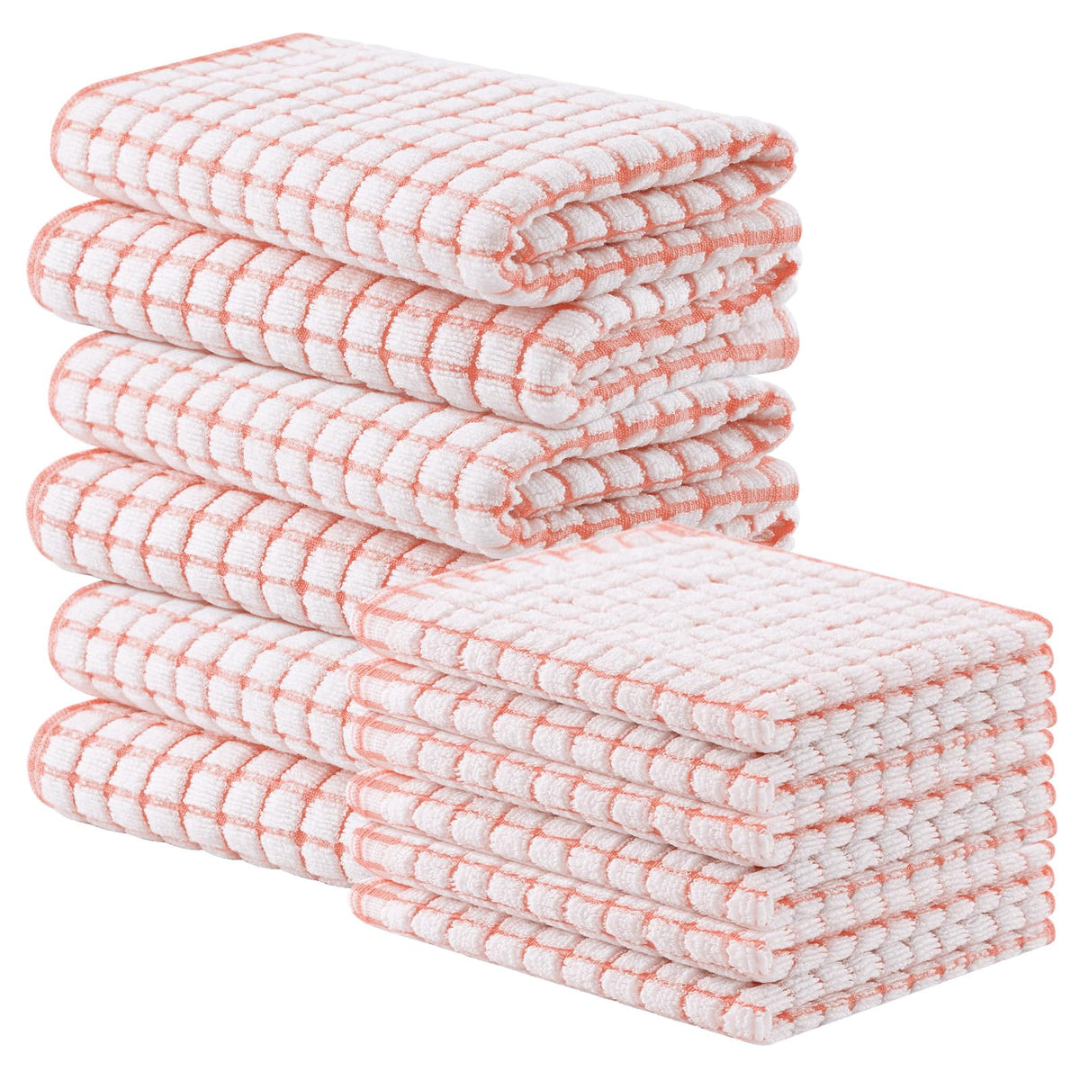 Homaxy Cotton Terry Kitchen Towels and Dishcloths Set of 8, Mixed Color