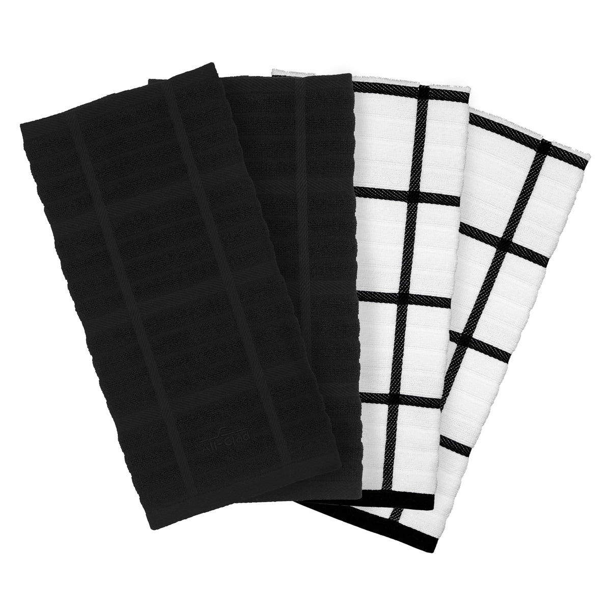 All-Clad Checked Kitchen Towel: Highly Absorbent, Super Soft Long Lasting - 100% Cotton, 17"x30" Tea Towel for Cleaning & Drying Dishes, Pans, Glassware, or Countertops, (1-Pack), Rainfall