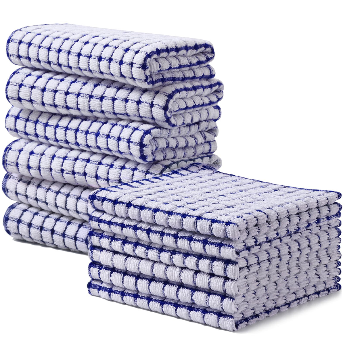 Homaxy Cotton Terry Kitchen Towels and Dishcloths Set of 8, Mixed Color