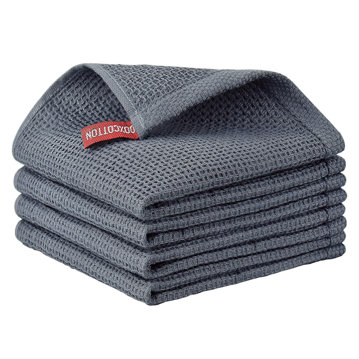 Nialnant 6 Pack Kitchen Towels and Dishcloths Sets,100% Cotton Soft Absorbent Quick Drying Dish Towels for Kitchen,Washing Dishes,12x12 Inches, Multi Color