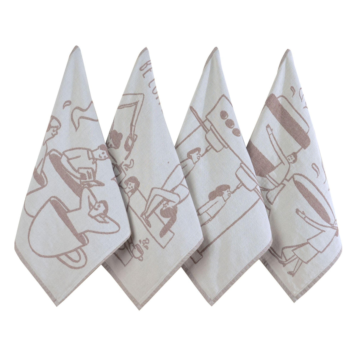 sea me at home 100% Cotton French Jacquard Kitchen Tea Towel Set of 4 - Italian & French Gourmet Kitchen Towels (Gourmet Moments)