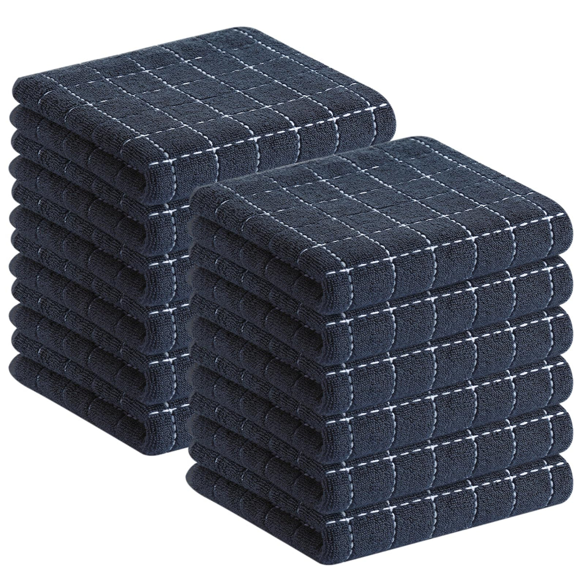 Homaxy 100% Cotton Terry Kitchen Towels, 4 Pack, Black