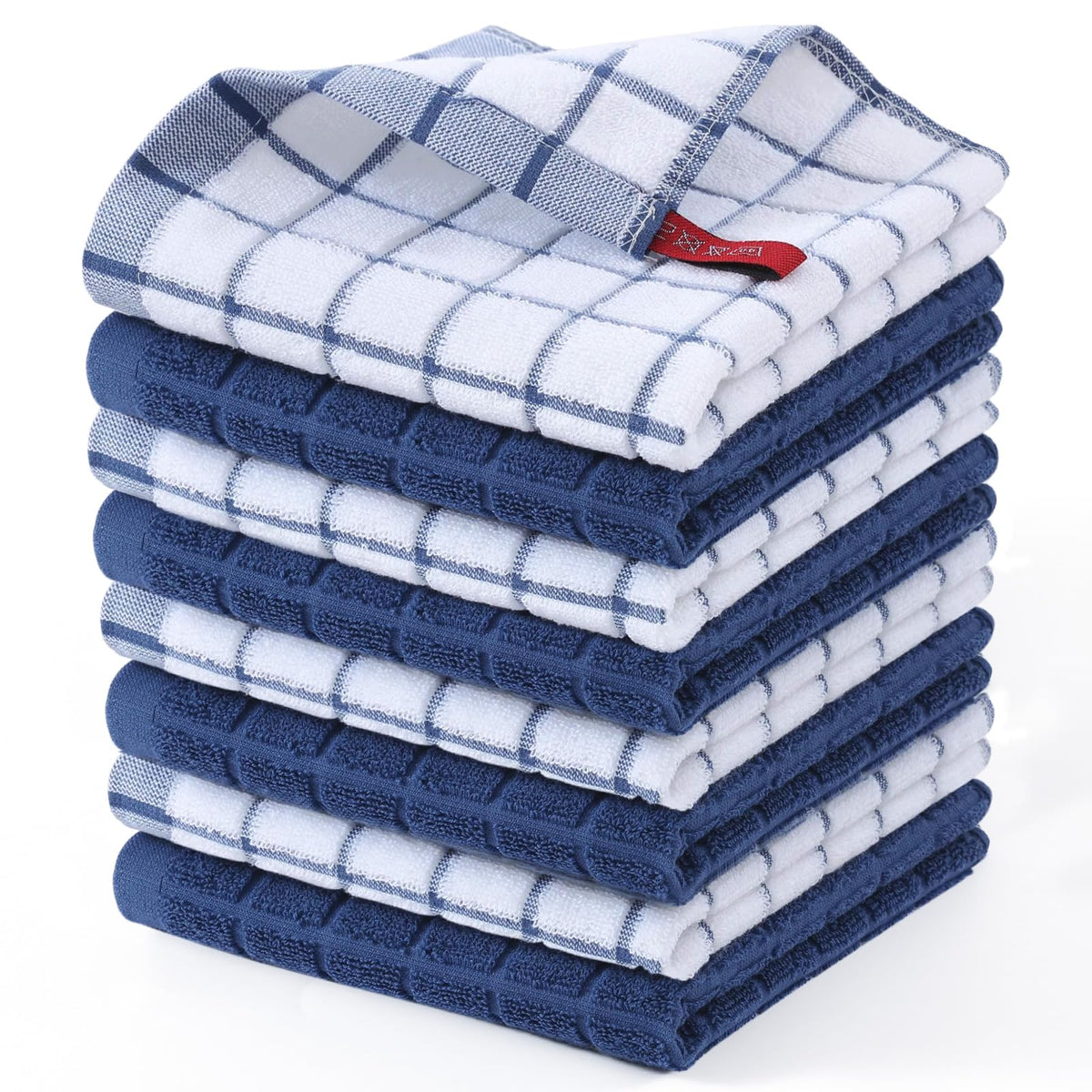 Homaxy Large Premium Cotton Kitchen Towels 16"x 28", 6 Pack, Grey