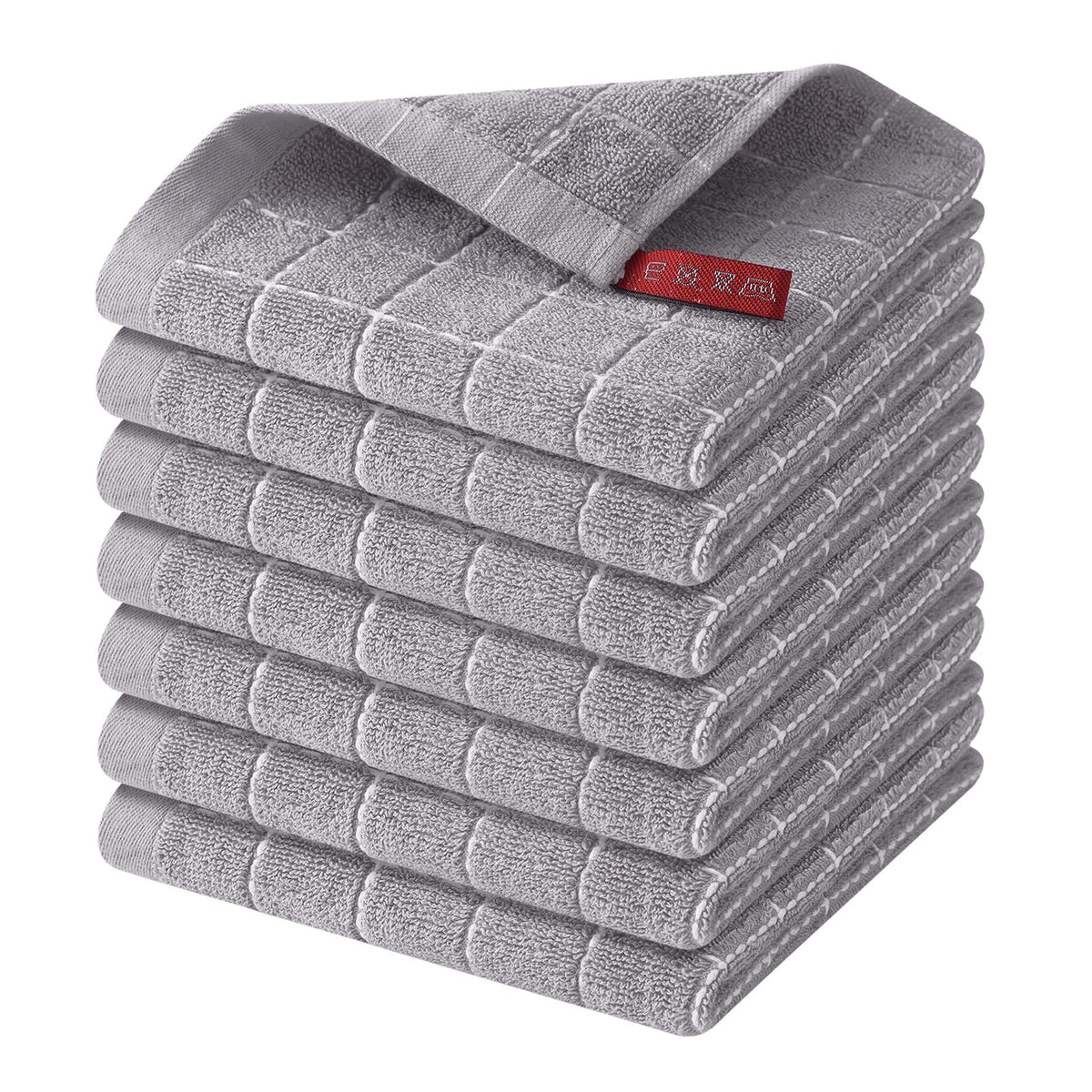 Homaxy 100% Cotton Terry Kitchen Towels, 2 Pack, Black
