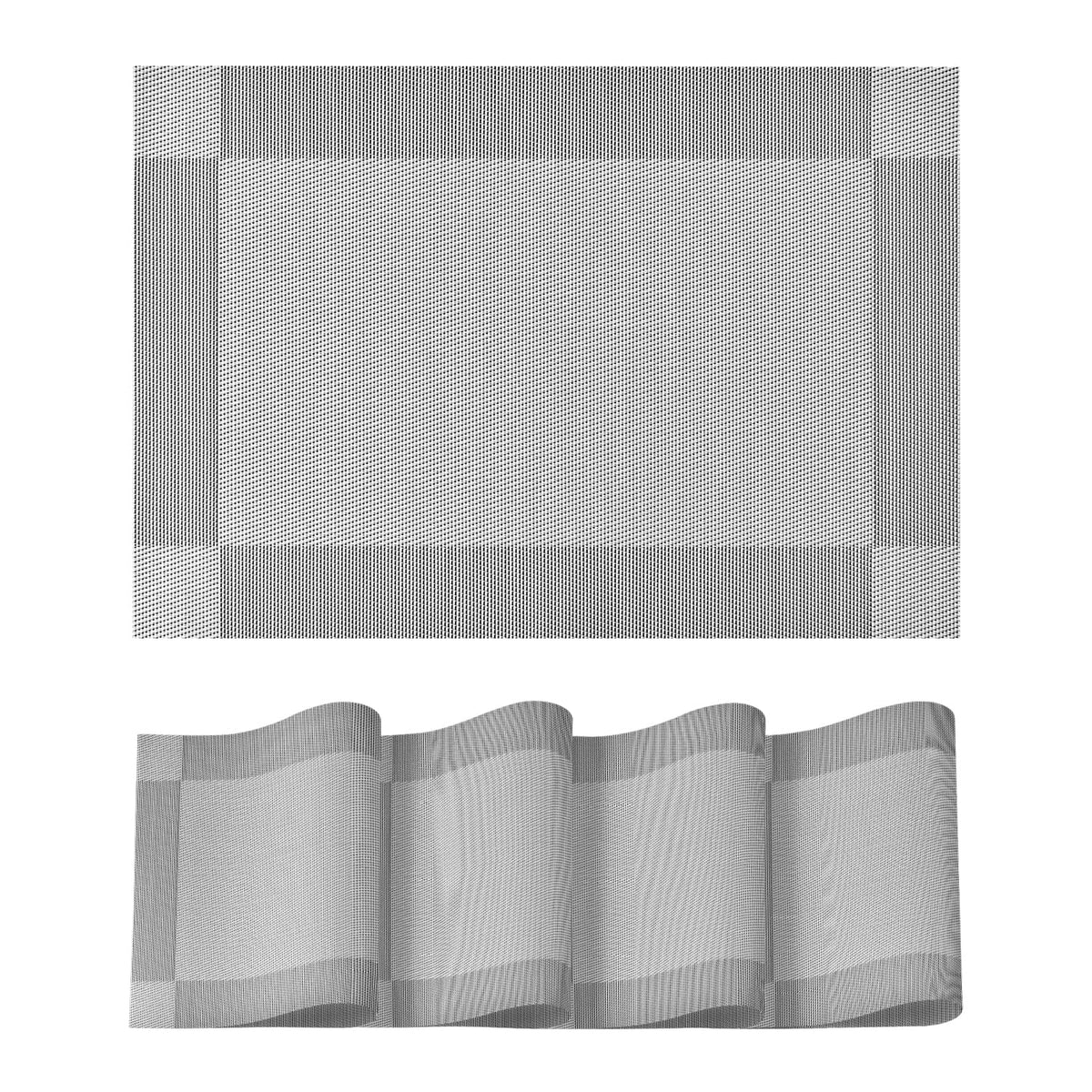 Artoid Mode Navy Blue Vinyl Placemats Set of 4, Washable Heat Resistant Non-Slip Woven Plastic PVC Place Mats for Farmhouse Holiday Party Kitchen Dining Decor