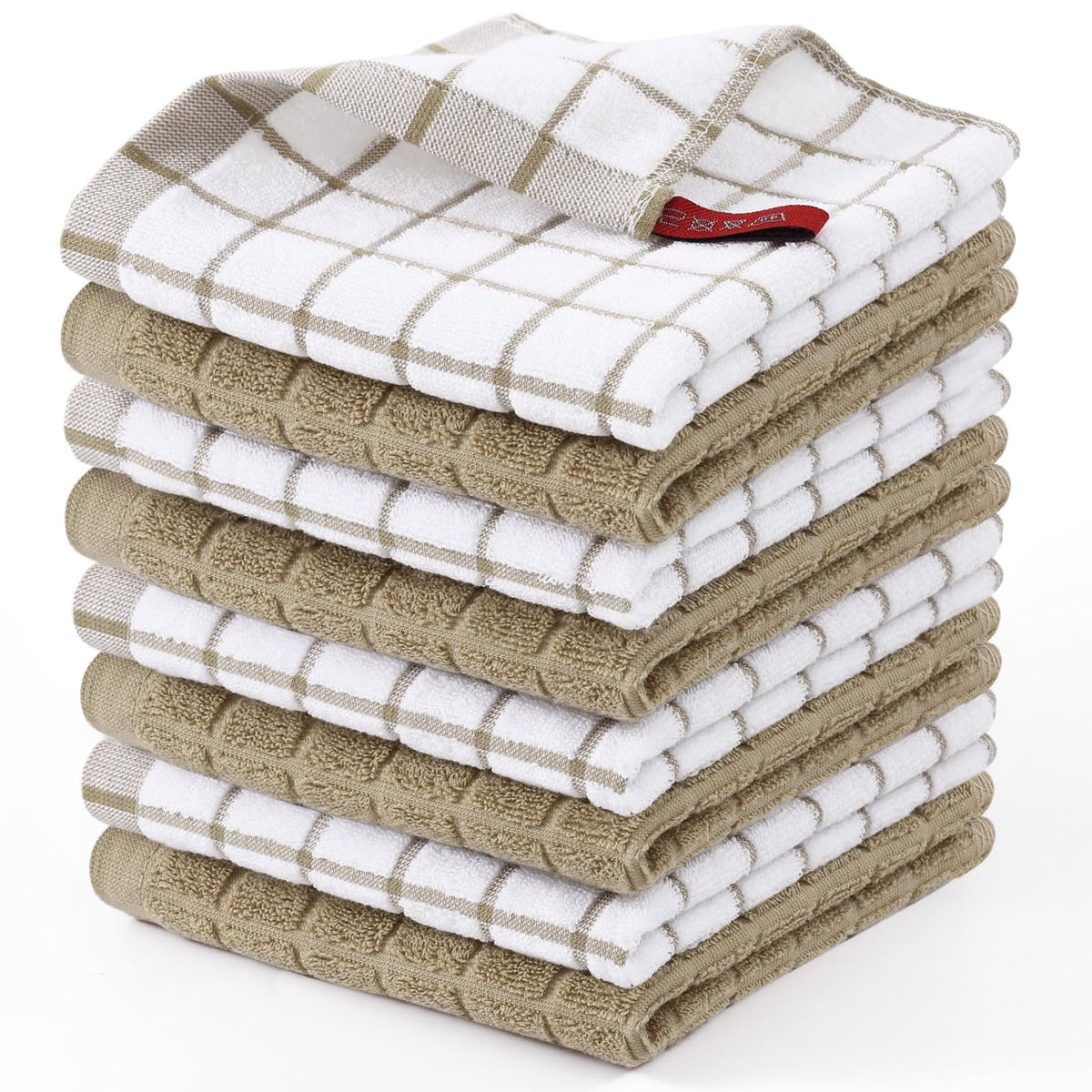 Homaxy Large Premium Cotton Kitchen Towels 16"x 28", 6 Pack, Grey