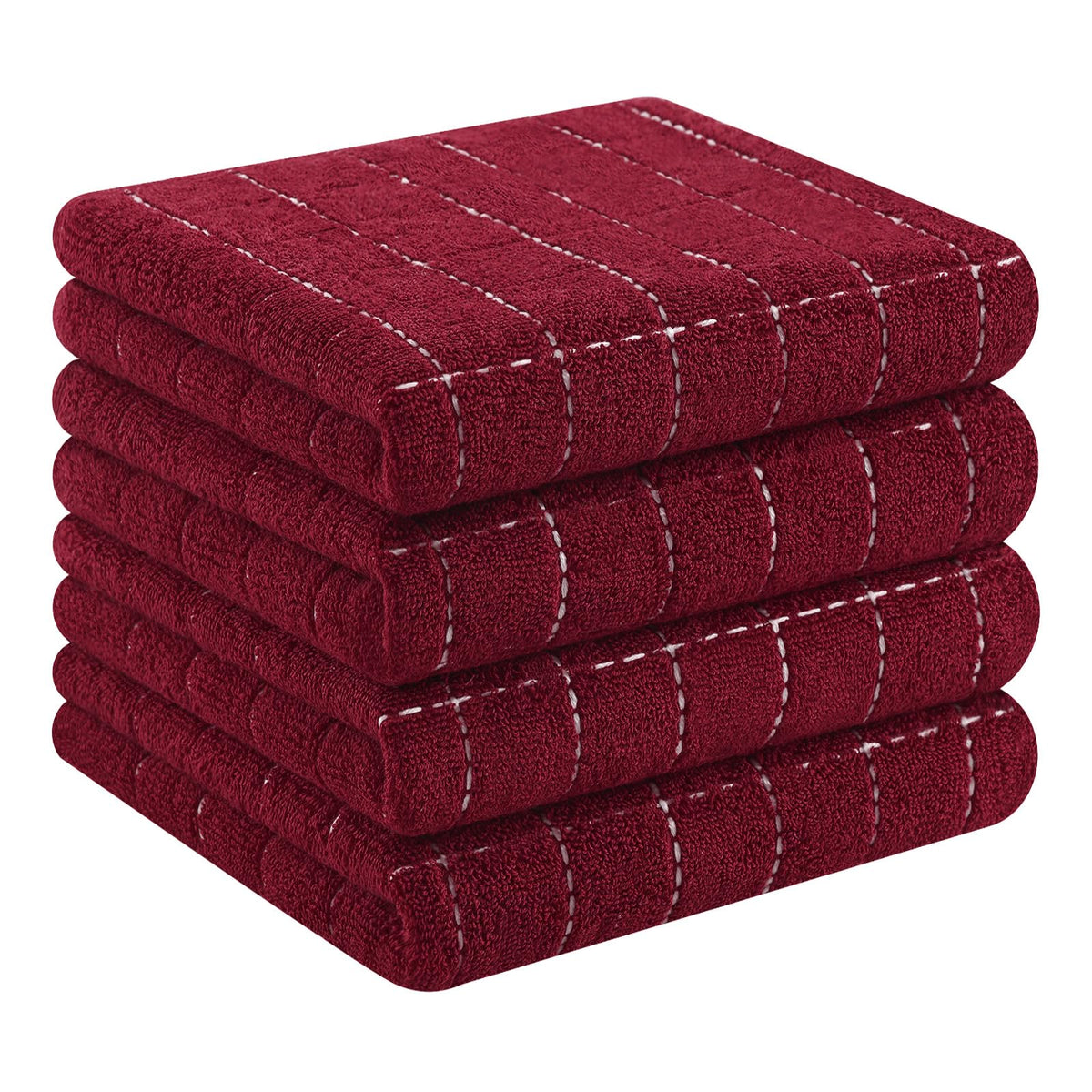 Homaxy 100% Cotton Terry Kitchen Towels, 4 Pack, Black