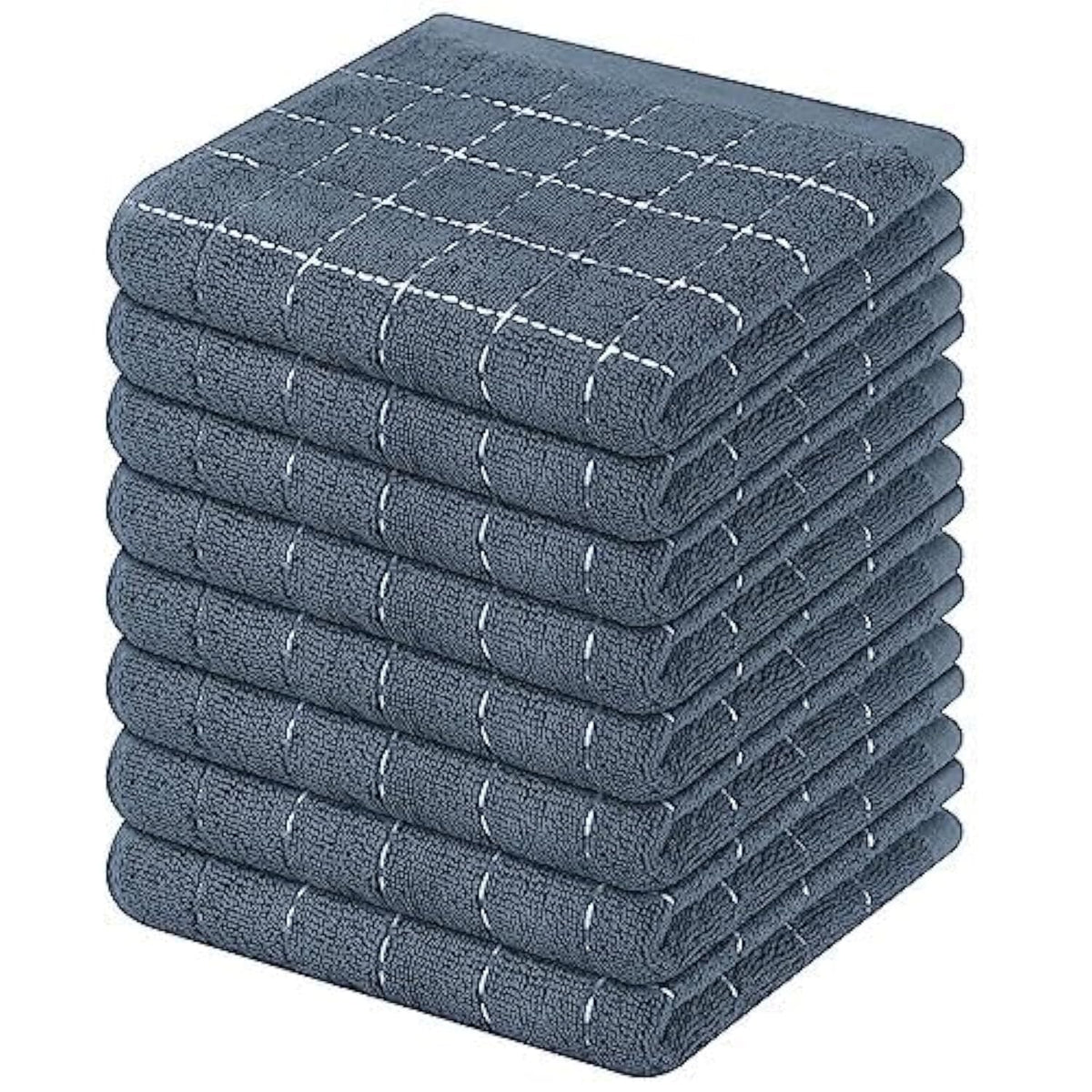 Mordimy Cotton Terry Checkered Kitchen Towels, 16"x 26", 4 Pack, Tan