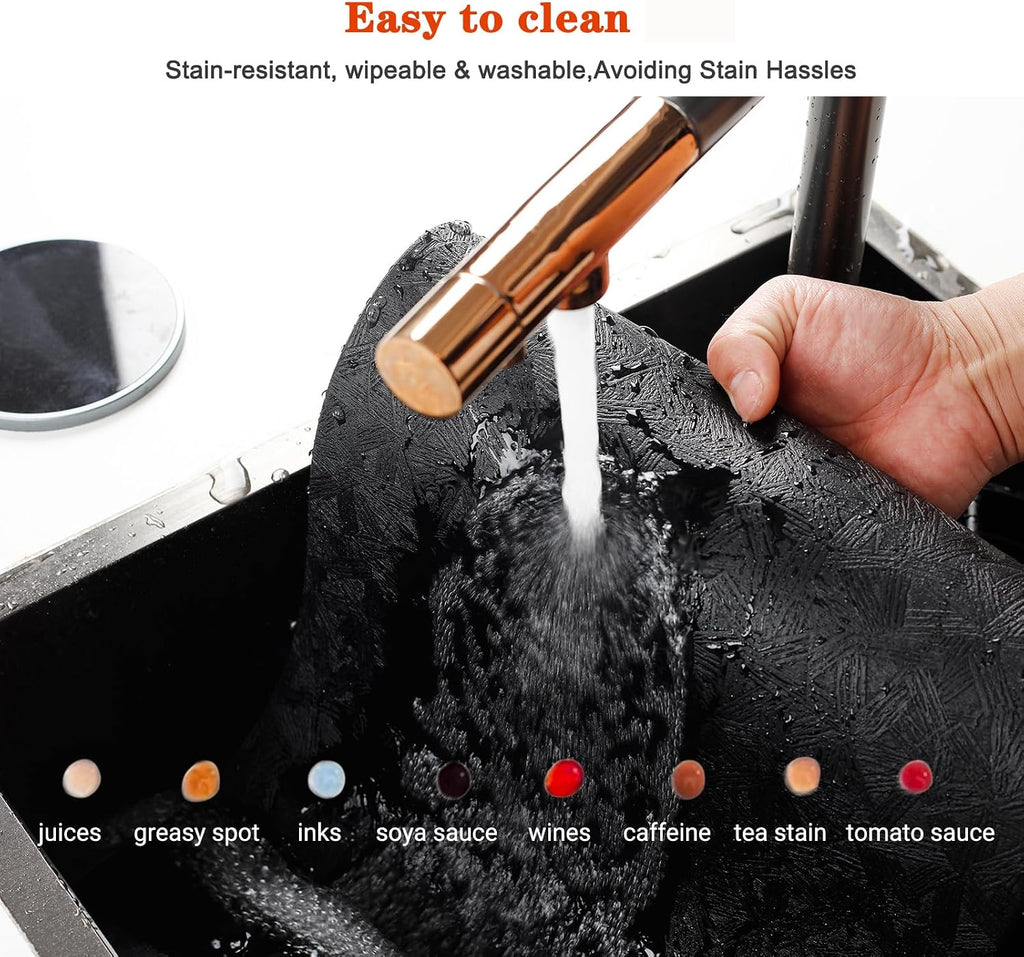 Vinyl Plastic Placemats Set of 6 Waterproof Wipeable Table Mats
