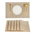 Placemats Set of 8，Non-Slip PVC Weave Table Mats Easy to Clean，Heat Resistant Place Mats for Kitchen Dining Table Decoration Indoor Outdoor，Beige
