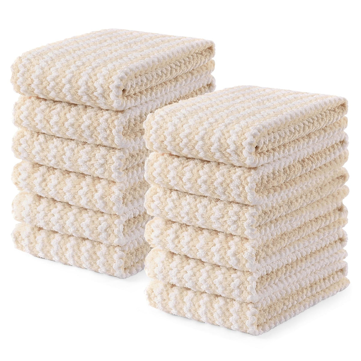 Homaxy 12 Pack Coral Velvet Dish Cloths, 10 x 10 inches, Dark Grey