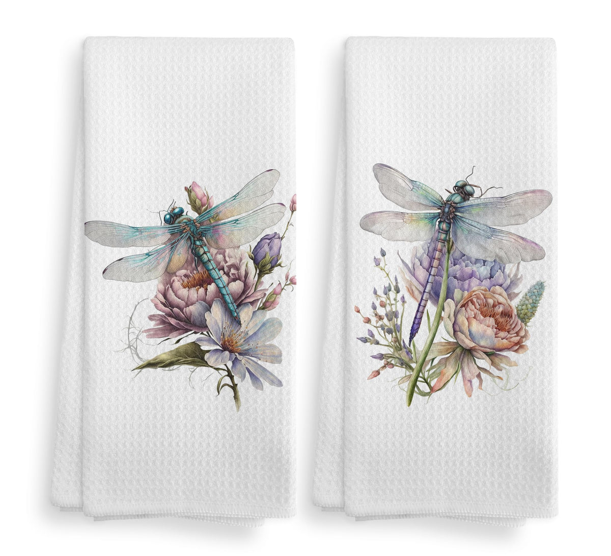 Vintage Floral Kitchen Towels and Dishcloths Set of 2, Vintage Decorative Kitchen Towels, Bouquet Decorative Towels, Retro Wildflower Drying Cloth Hand Towels for Bathroom Kitchen, 16×24 Inches
