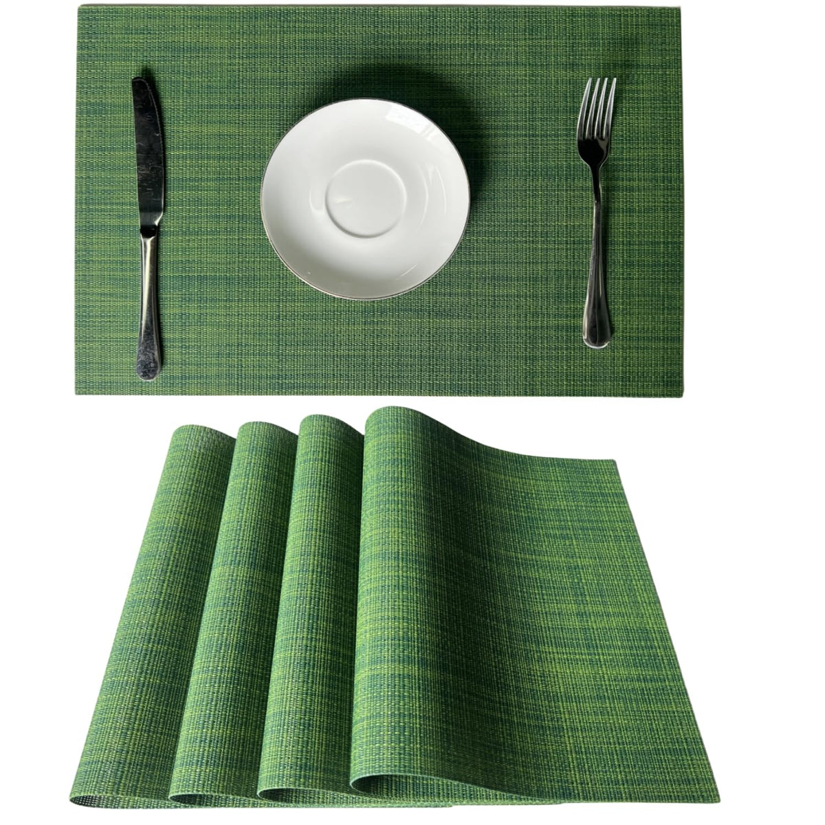 WAZAIGUR Placemats Set of 6 for Dining Table, 17.7" x 11.8", Orange