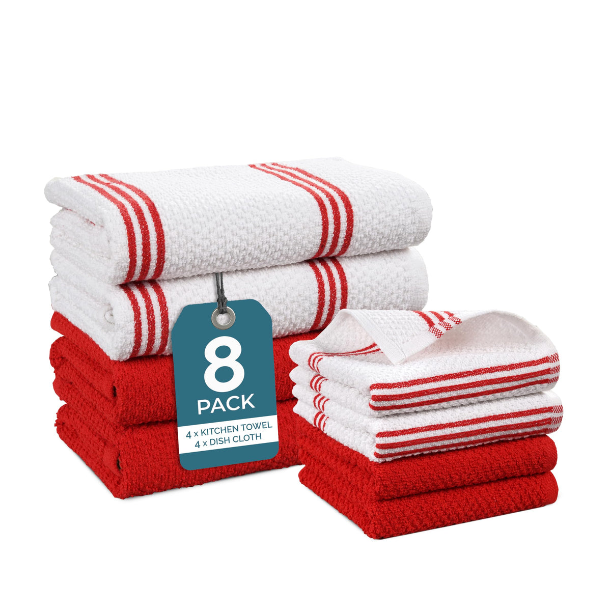 Casa Platino Silicone Oven Mitts Set, 8-Piece – 500°F Heat Resistant Mini Oven Mitt, Potholders for Kitchens, 2 Kitchen Towels & 2 Dish Cloths – Durable, Non-Slip & Machine Washable – Cornflower