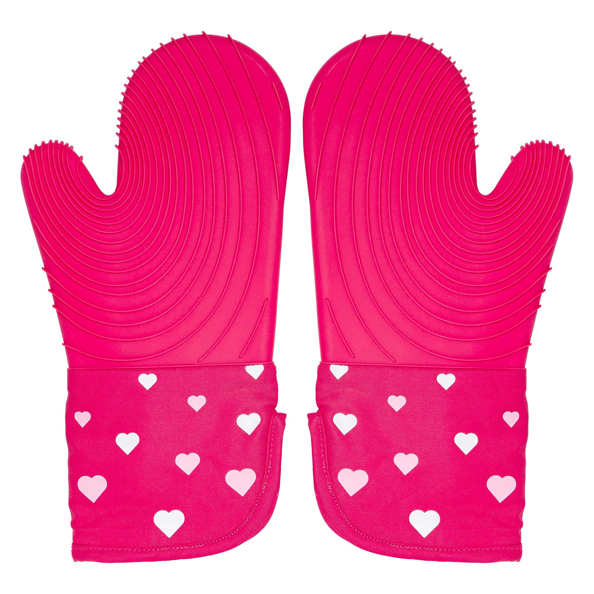 Paris Hilton Oven Mitt Set with Iconic That's HOT Design, Heat Resistant Pot Holders Featuring Non-Slip Textured Silicone Grips, 2-Piece Set, Pink