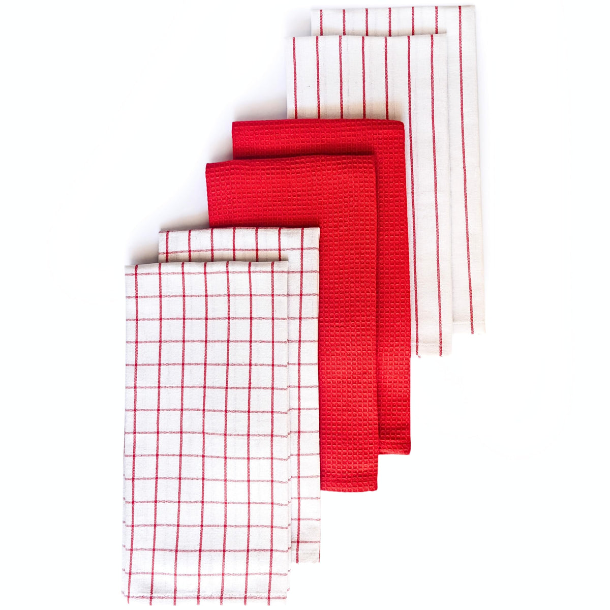 Cotton Dish Towels For Kitchen Drying - Highly Absorbent Wide Beige Striped Plaid Tea Towels - 18"X28" Set Of 6 Farmhouse Linen Dishtowels In Bulk - Pano De Prato Para Cozinha - T Towles Towls