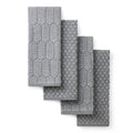 Martha Stewart Honeycomb Chambray Textured Kitchen Towel 4-Pack Set, 100% Cotton with Absorbent Terrycloth, Decorative Kitchen Towels, Natural, 16"x28"