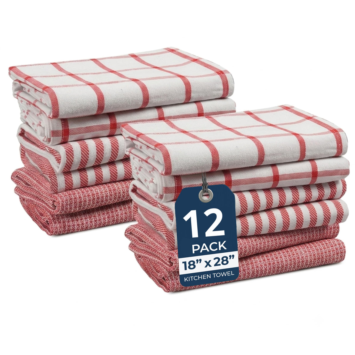 LANE LINEN 100% Cotton Kitchen Dish Cloths, Ultra Soft Absorbent Quick Drying Dish Towels, Multiweave Wash Cloths Dish Towel Sets, 13x28 Inches, 4 Pack - Grey