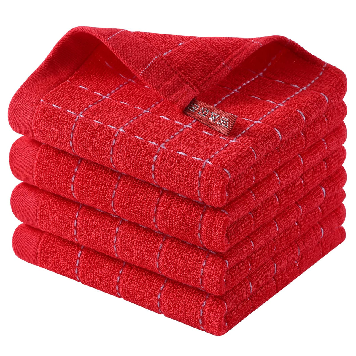 Homaxy 100% Cotton Terry Kitchen Towels, 2 Pack, Black