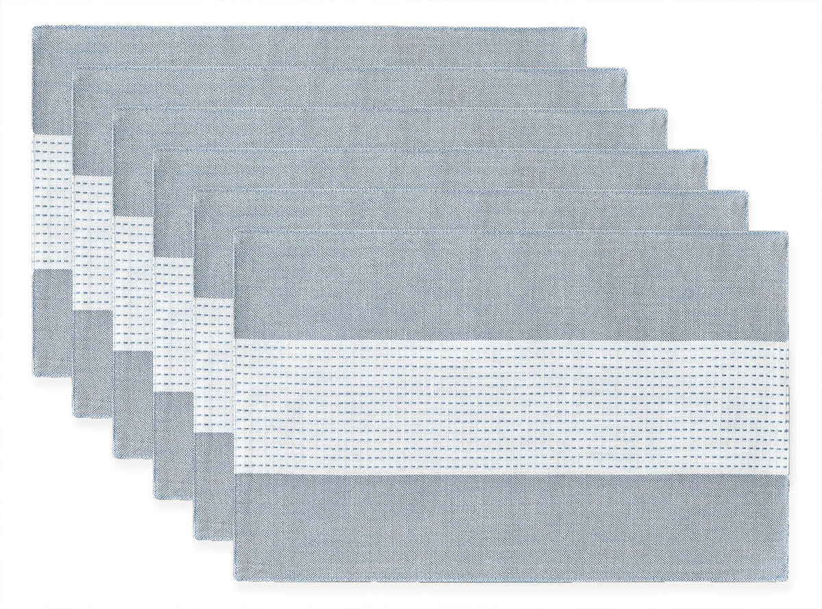 Wracra Linen Placemats, 12 x 18 Inch Set of 4 Placemats, Farmhouse Macrame Place Mats for Kitchen Table and Heat Resistant-Hemstitch Light Coffee 4PCS