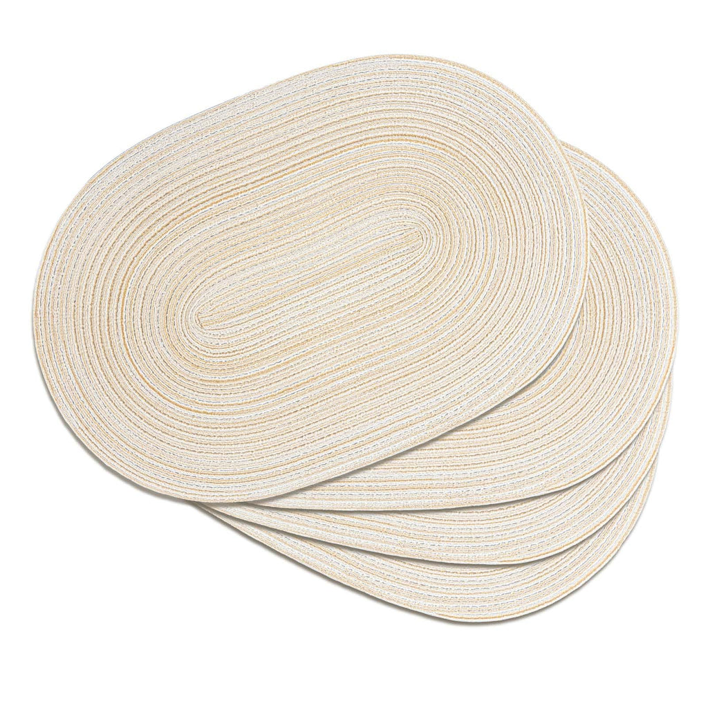 Placemats Set of 6, Woven Oval Braided Dining Table Mats(Brown)