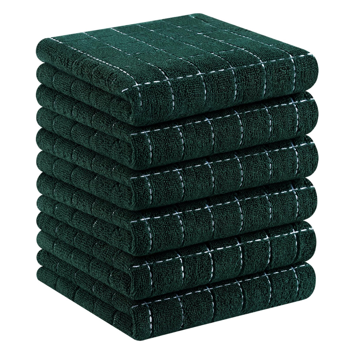 Homaxy 100% Cotton Terry Kitchen Towels, 4 Pack, Black