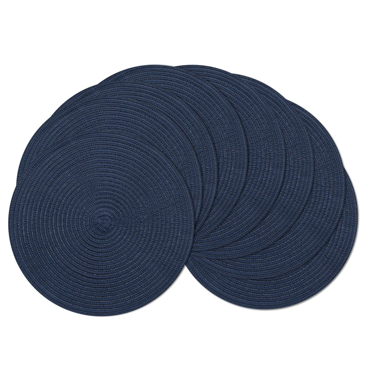 SHACOS Round Braided Placemats Set of 4 Washable Place Mats for Dining Tables 15 inch Non Slip Kitchen Table Mats (Beige, 4)