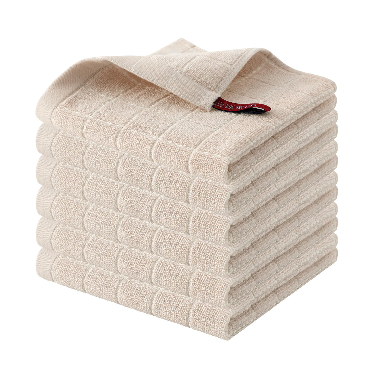 Homaxy 100% Cotton Terry Kitchen Towels, 4 Pack, Black