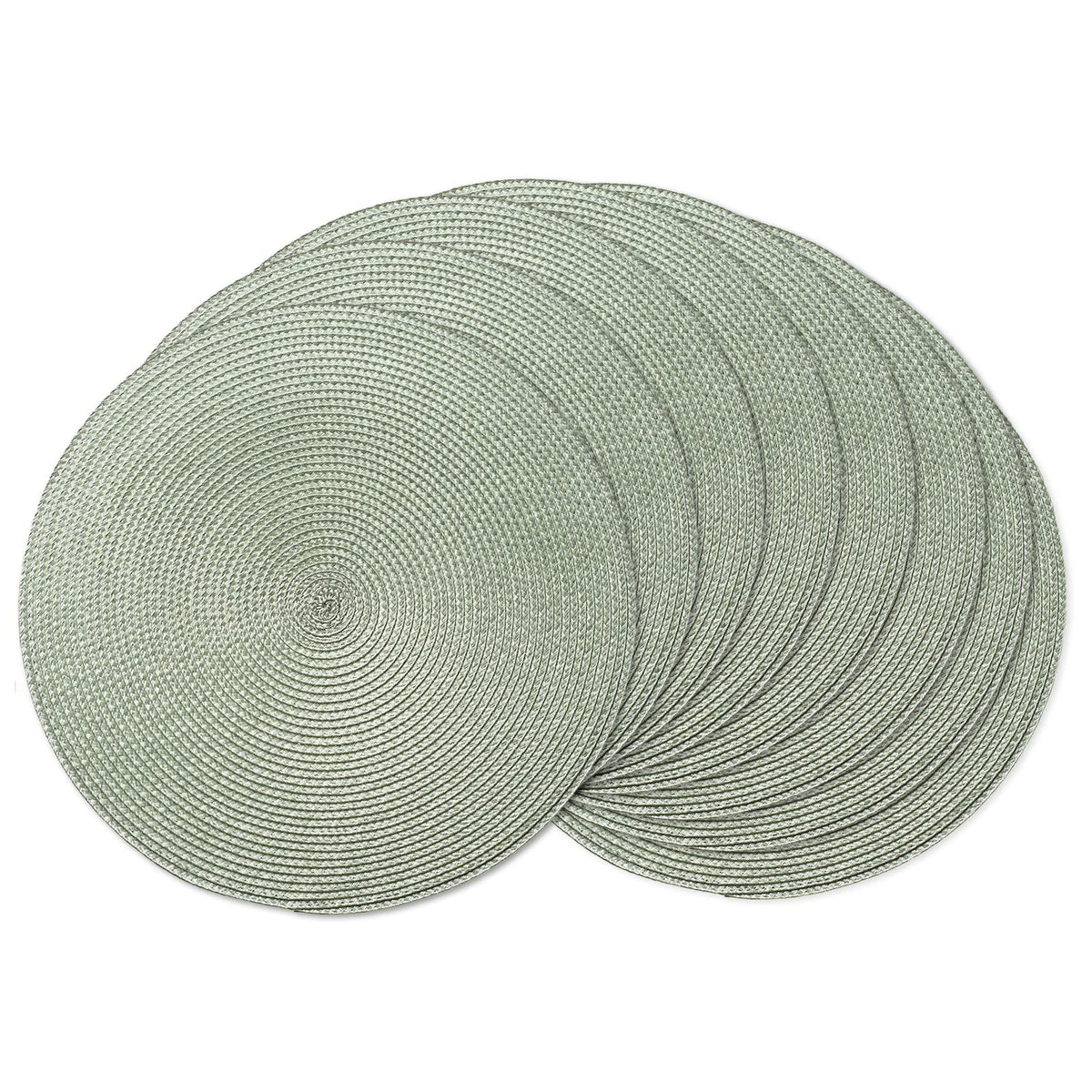 AHHFSMEI Round Placemats Set of 6 Heat Resistant Washable Non-Slip Woven Braided Table Mats for Dining Table Kitchen & Home Decor (Black)
