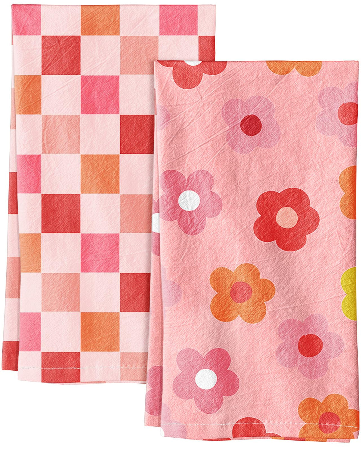 Miss Adola 2 Pack 150GSM Flour Sack Kitchen Towels, Beige Daisy