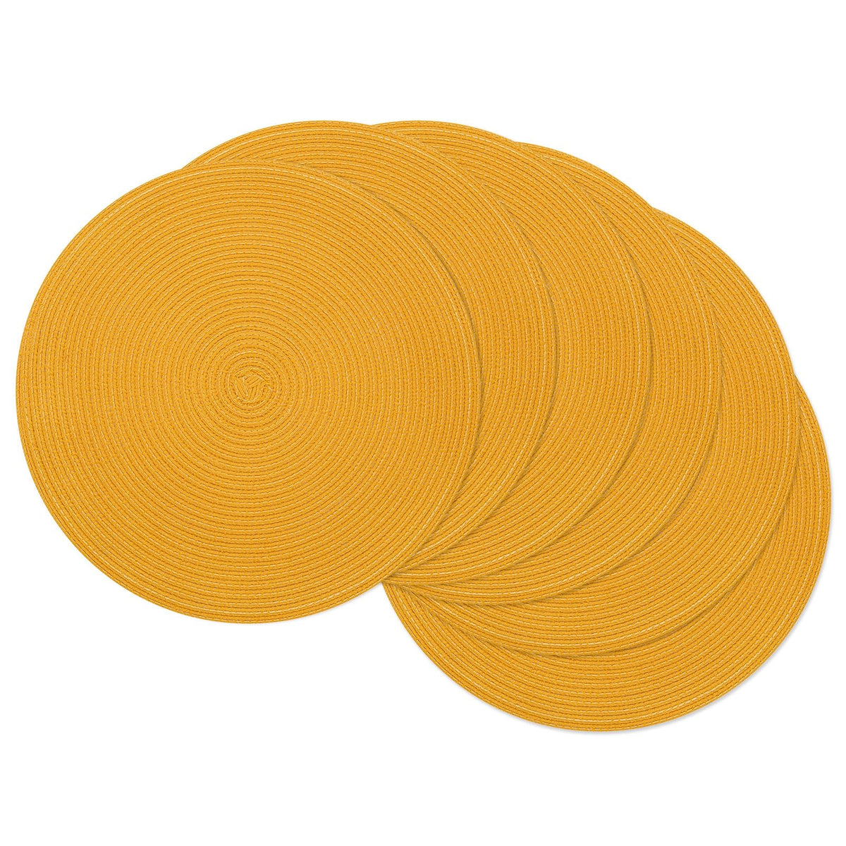 SHACOS Round Braided Placemats Set of 4 Washable Place Mats for Dining Tables 15 inch Non Slip Kitchen Table Mats (Beige, 4)