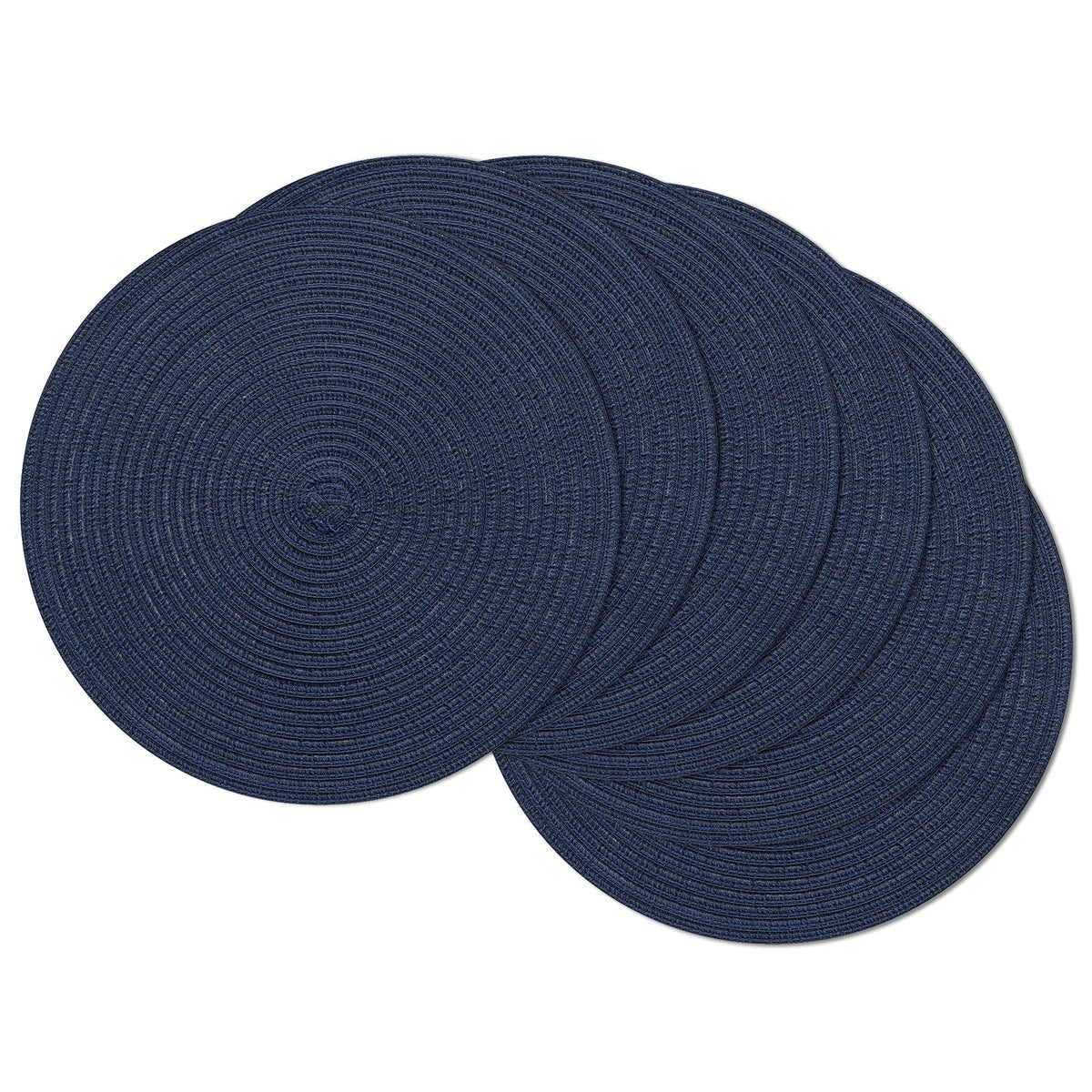 SHACOS Round Braided Placemats Set of 4 Washable Place Mats for Dining Tables 15 inch Non Slip Kitchen Table Mats (Beige, 4)