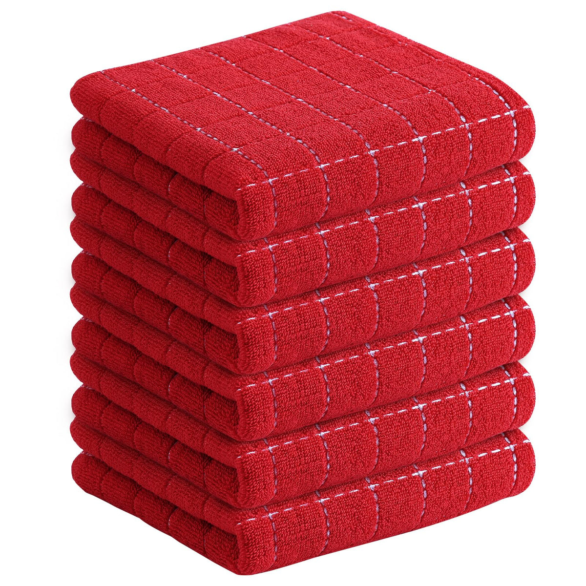 Homaxy 100% Cotton Terry Kitchen Towels, 4 Pack, Black